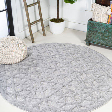 Talaia Neutral Geometric Indoor/outdoor Area Rug